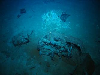 Remnants of .5 inch quad machine gun mount